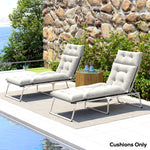 Garden Lounge Chair Cushions Set Of 2, 220gsm Fabric | Light Grey
