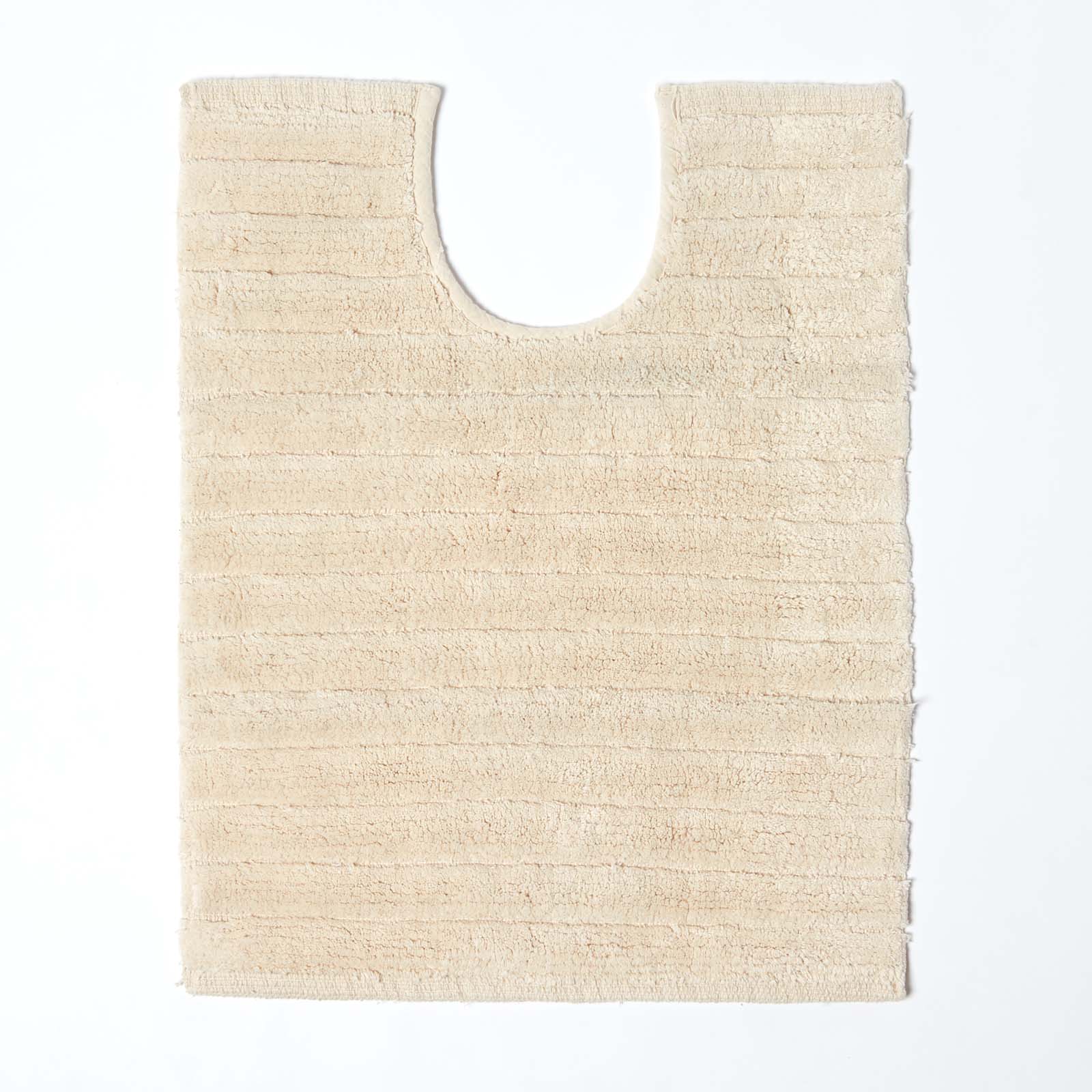 Ribbed Cotton Spa Style Bath Mat | Pedestal Mat | Cream
