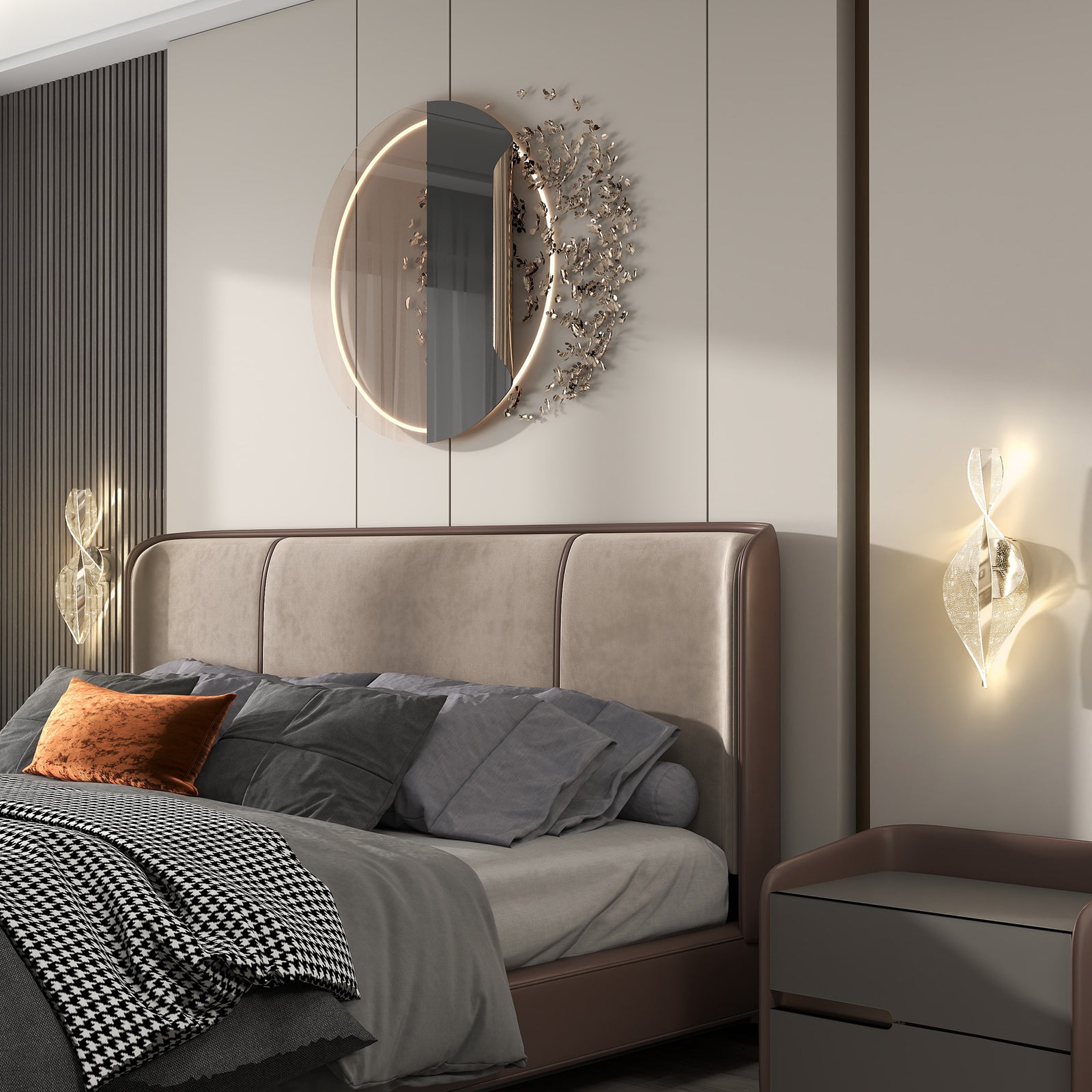 Led Wall Lamp 2 Pack, Modern Indoor Spiral Wall Light | Silver