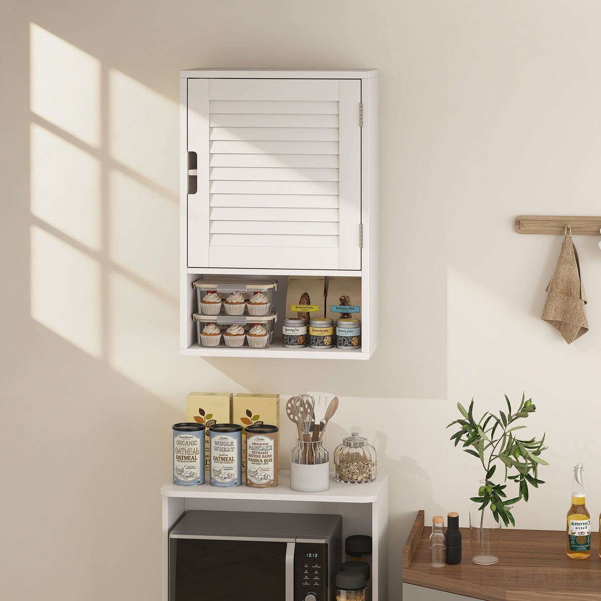 Bathroom Cabinet, Wall Mounted Cabinet With Adjustable Shelves | White