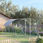 Walk-in Chicken Run Galvanised Chicken Coop W/ Cover | Medium | Silver