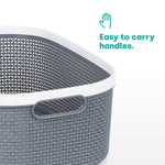 Kovan Grey Woven Basket - 22l