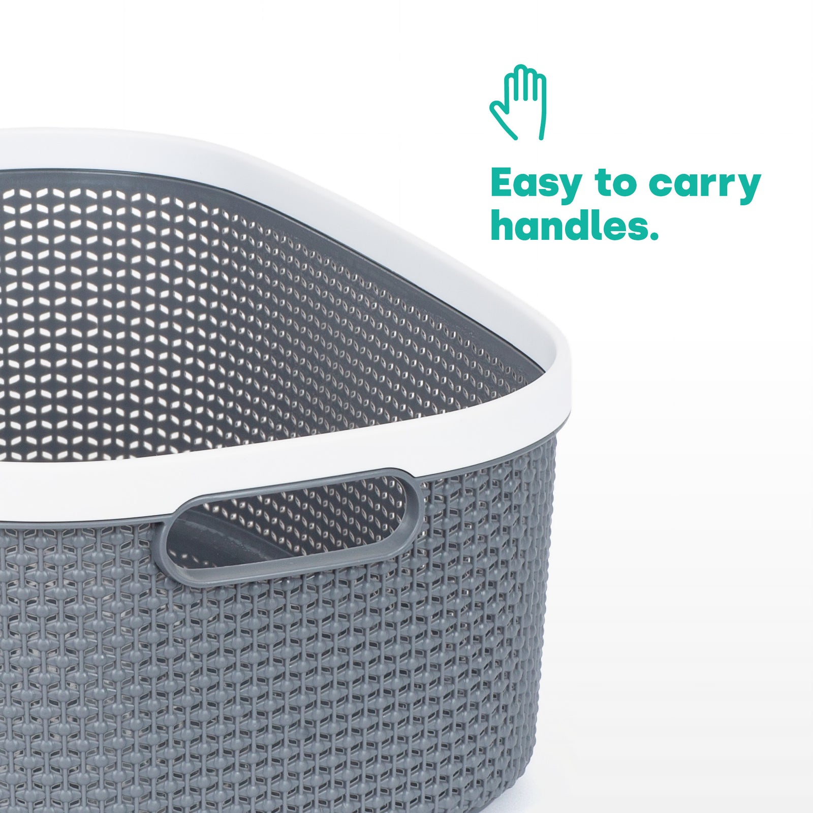 Kovan Grey Woven Basket - 22l