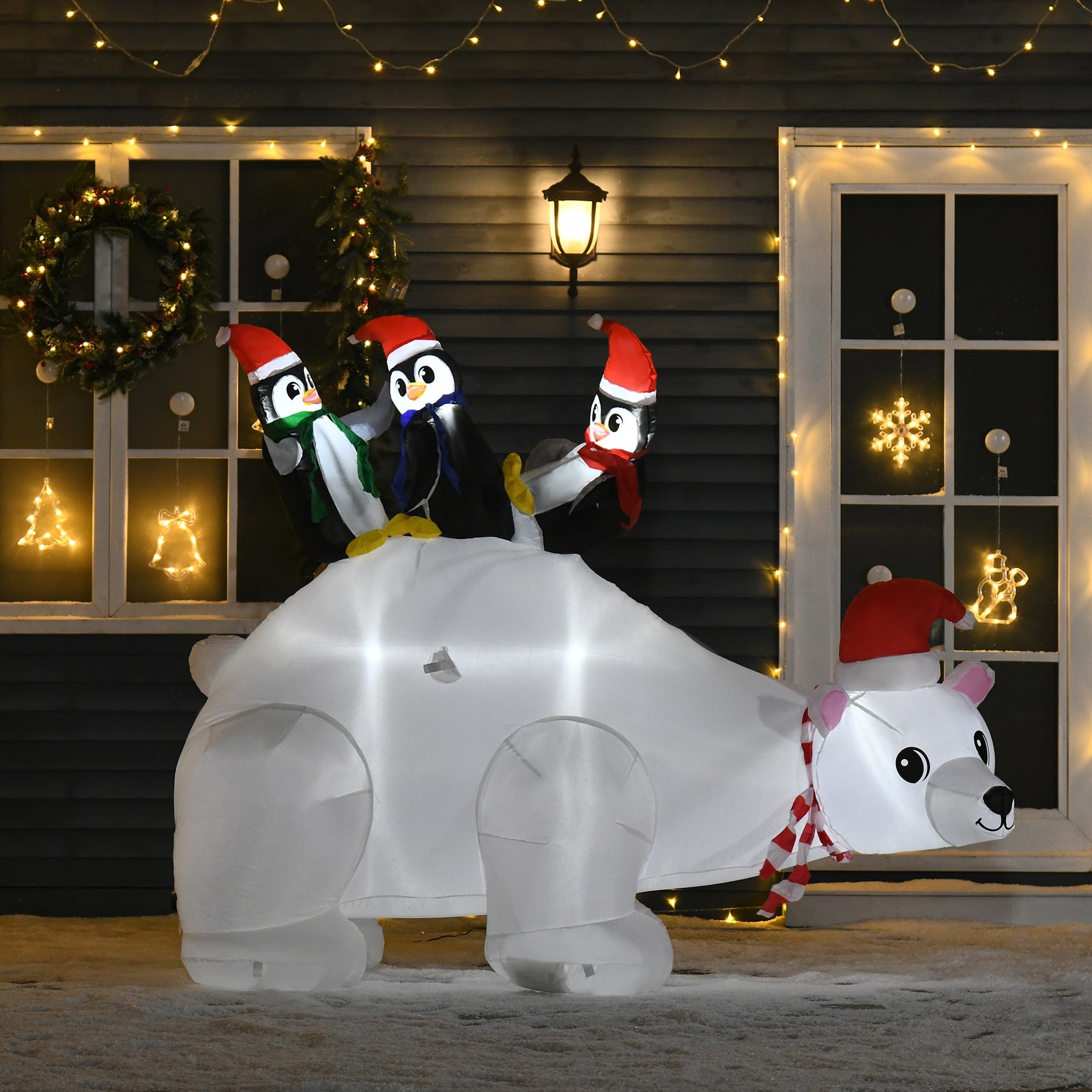 5ft Christmas Inflatable Polar Bear Penguin Lighted Lawn