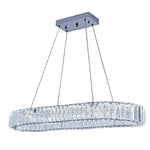 Modern Crystal Oval Led Pendant Light | One Size | Silver