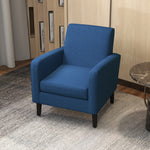 Modern Armchair Accent Chair With Rubber Wood Legs | One Size | Blue