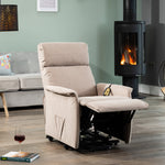 Milan Electric Lift Assist Rise And Recline Chair | Cappuccino