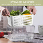 Nested Fridge Storage Container With Removable Colander | Large | White