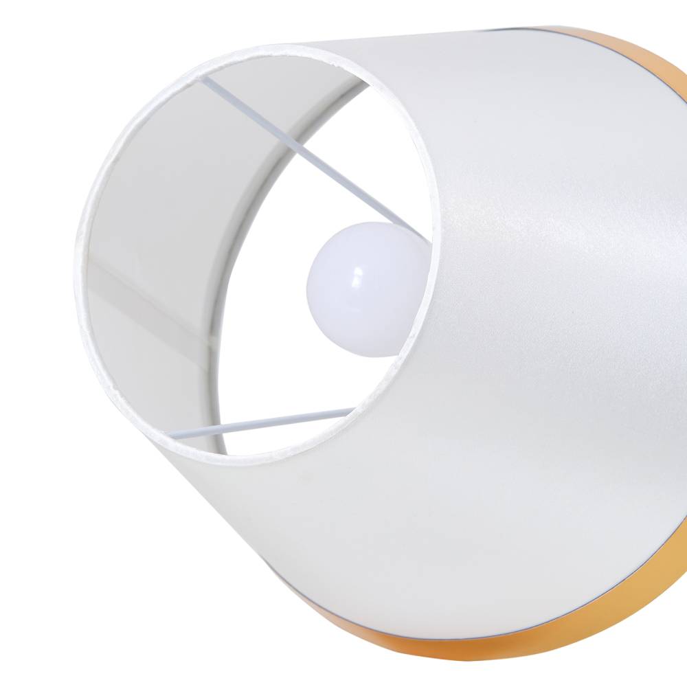 White & Gold Led Table Lamp With Cone Shade – Adjustable Colour Temperature, Push-button Control