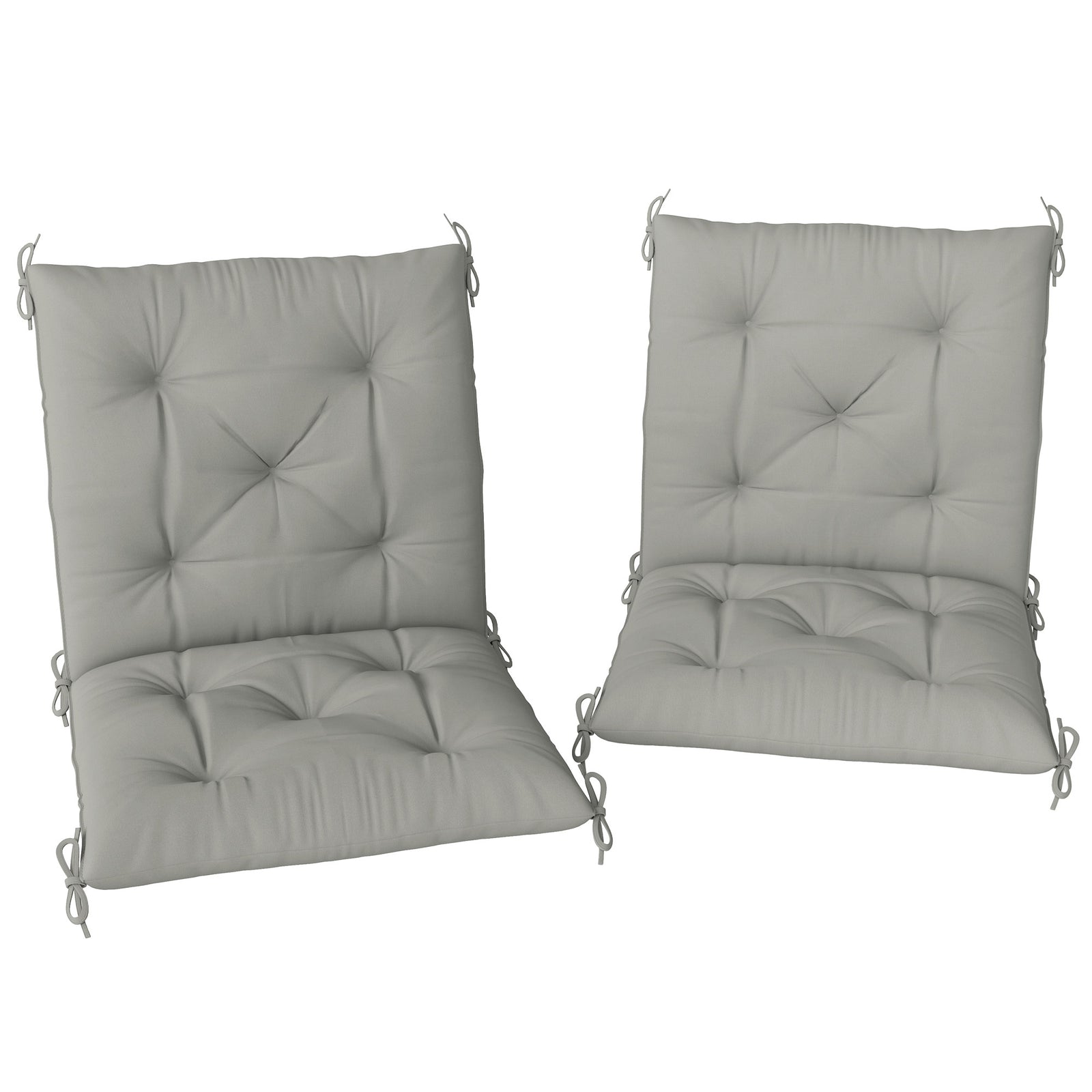Garden Chair Cushions, Set Of 2 | Light Grey