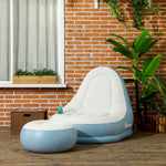 White Inflatable Lounger W/ Cup Holder