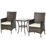 Rattan Bistro Set Garden Chair Table Patio Outdoor