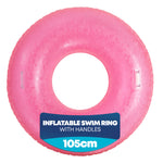 Diamond Print Inflatable Pool Float Ring | Pink