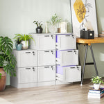3-drawer File Cabinet, Lockable Filing Cabinet For A4 Letter, White