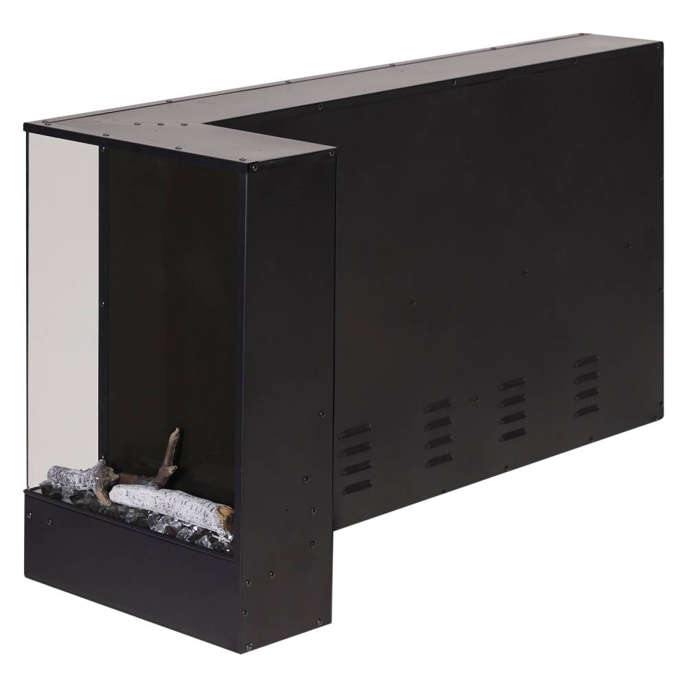 L-Shaped Smart Electric Fireplace with APP & Remote Control, 750W/1500W Recessed Fireplace Heater, 12 Flame Colours, Adjustable Brightness, Timer & Realistic Crystal Flame Effect, Black Electric Fireplace