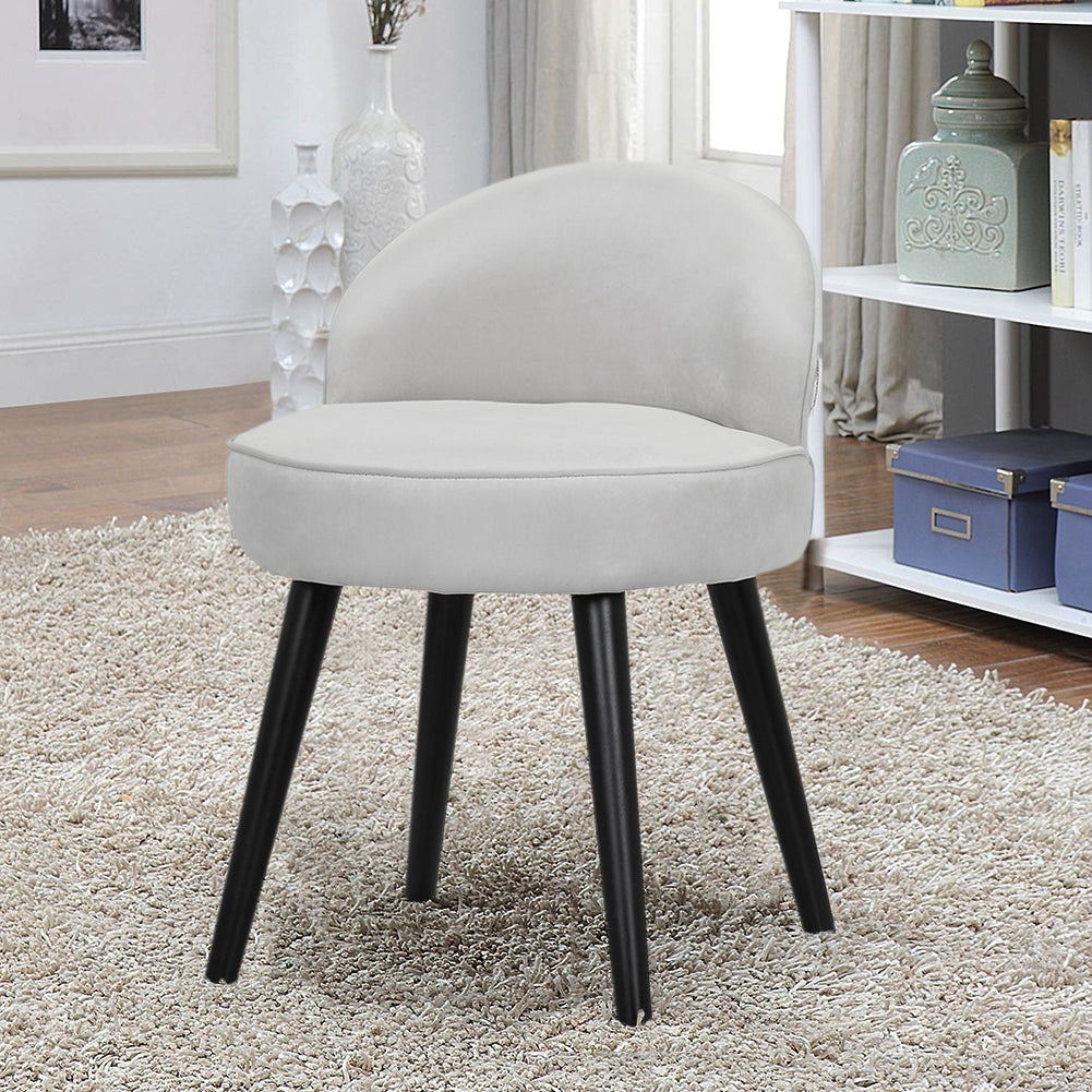 Modern Cozy Velvet Accent Slipper Bedroom Chair Small Single Dressing Table Vanity Makeup Chair