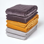 Velvet Cotton Quilted Throw | 150cm x 200cm | Dark Grey