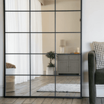 Kyō - Metal Rectangle Lattice Window Mirror | 200cm x 120cm | Black