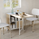 Folding Table Computer Desk Workstation With Storage Shelves