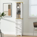 kleankin Slim Bathroom Storage Unit With Open Compartment, White