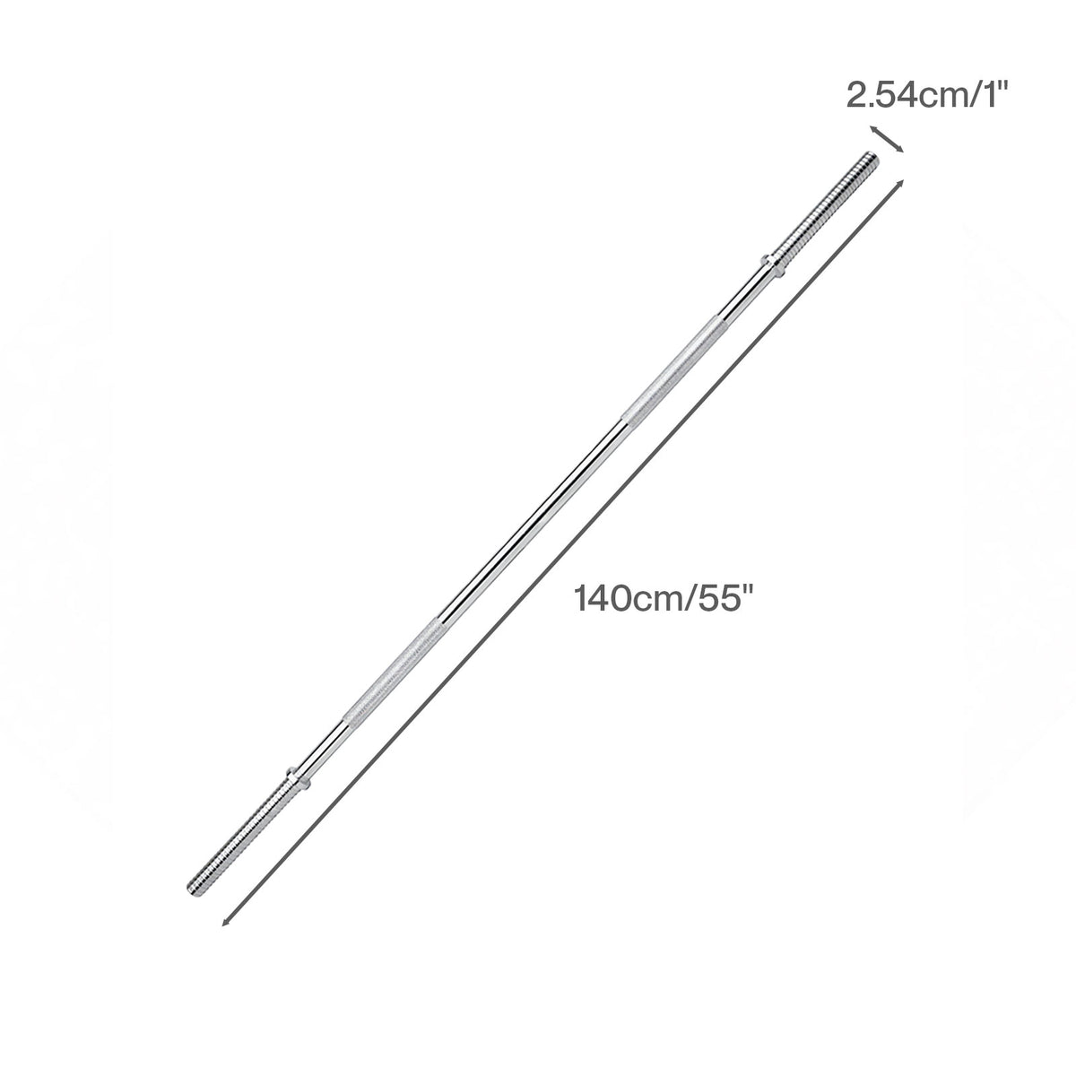 Centra Standard Barbell Bar 140cm Weight Lifting Strength Home Gym Training