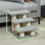 Cat Steps 3 Stairs Deluxe Pet Portable Easy Climb Assistance Lightweight | Gray