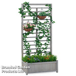 Garden_Gear Raised Wooden Planter With Climbing Trellis