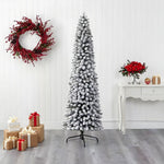 Flocked Christmas Tree With X-frame Stand | 6ft