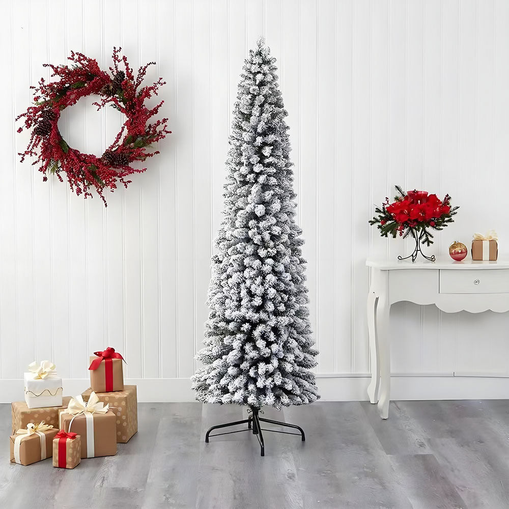 Flocked Christmas Tree With X-frame Stand | 6ft