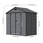 8x4ft Outdoor Apex Roof Storage Shed With Floor, Window,2 Vents & Double Lockable Doors,wood Grain Design