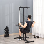 Pulldown Machine Dip Station - Adjustable Positions | Black