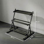 SPORTNOW Dumbbell Rack 3-tier Weight Organiser For Home Gym 200 Kg Capacity
