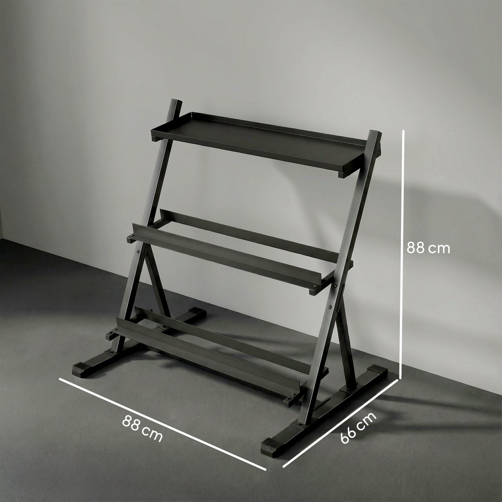 SPORTNOW Dumbbell Rack 3-tier Weight Organiser For Home Gym 200 Kg Capacity