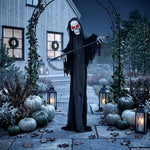 HOMCOM 72"/183cm Life Size Animated Grim Reaper Halloween Decoration