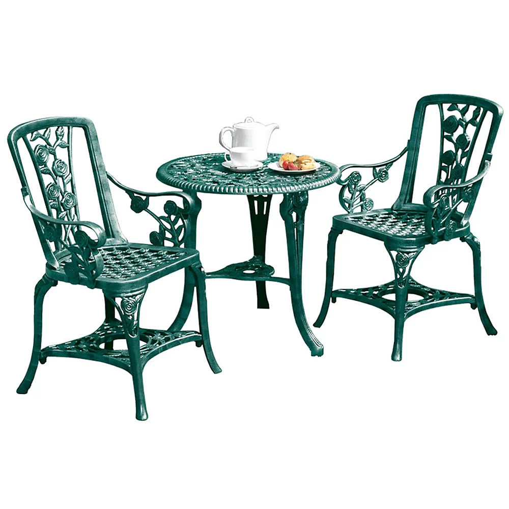 Rose Design Three Piece Bistro Set | Verde