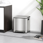 Double Kitchen Bin, Pedal Bin With Soft-close Lid, Silver Tone | S | Silver