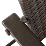 Rattan Chair Foldable Garden Furniture W/ Armrest Steel | Set of 4 | Brown