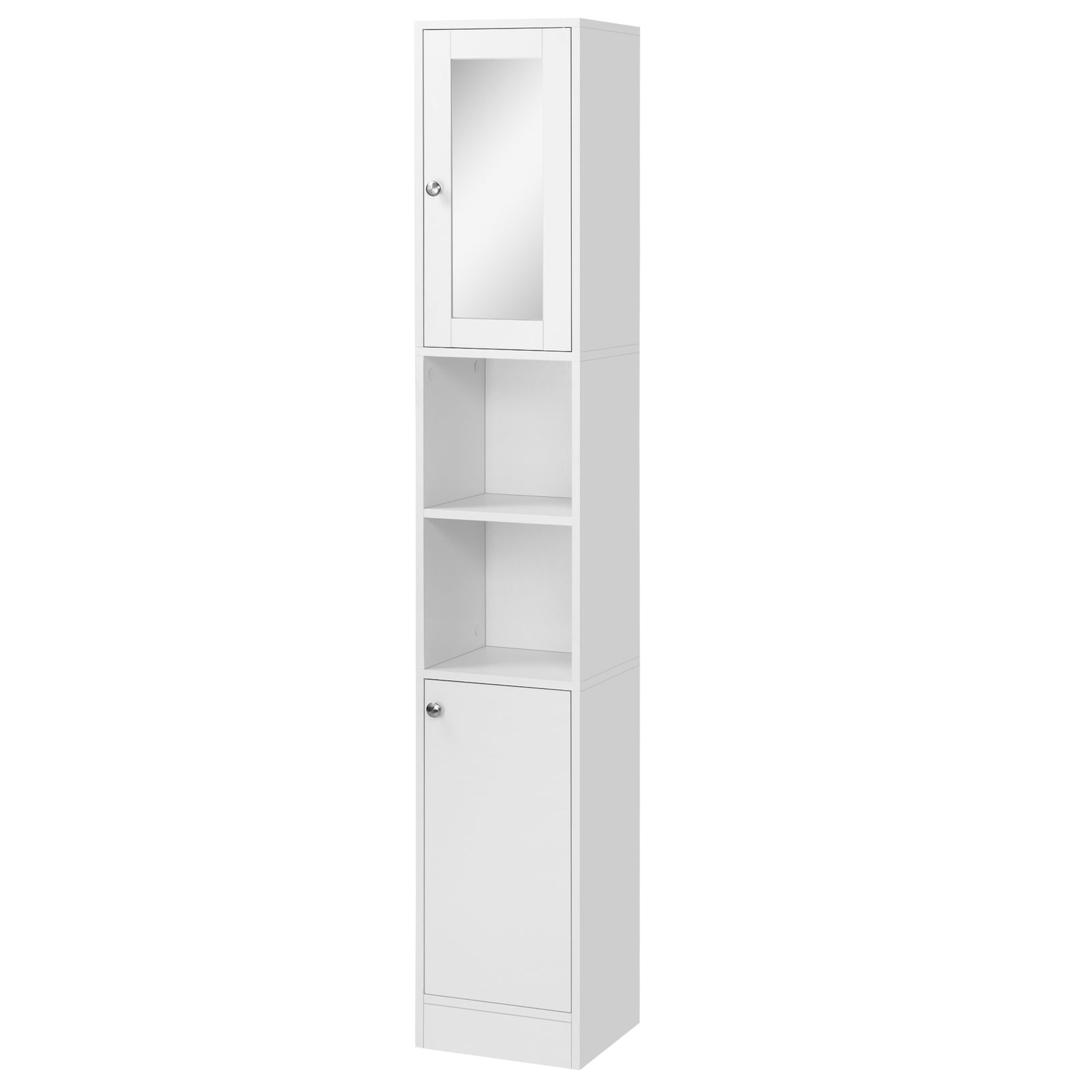 Bathroom Floor Storage Cabinet With Mirror Tallboy Unit