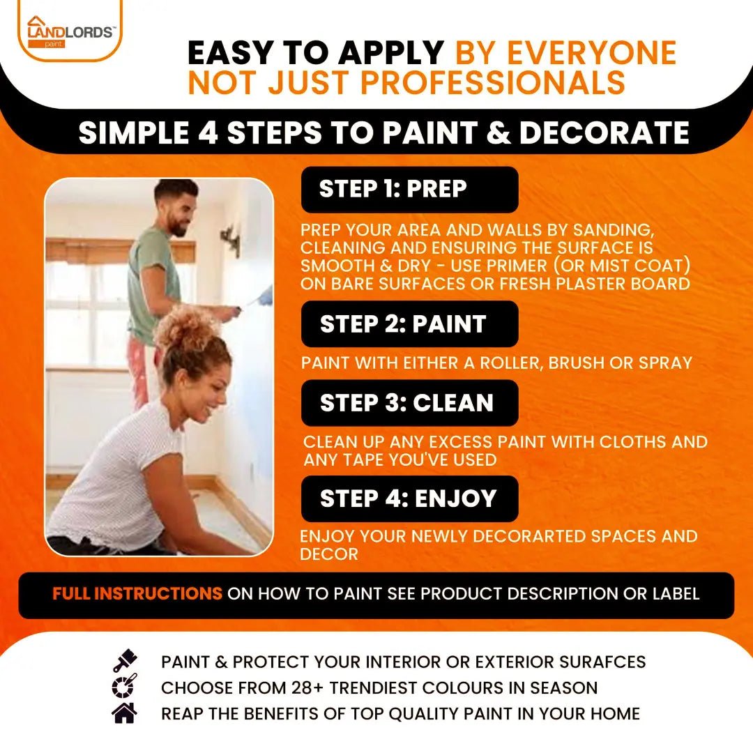 Landlords Paint Matt Paint - Smooth Matt Finish For Walls & Ceilings