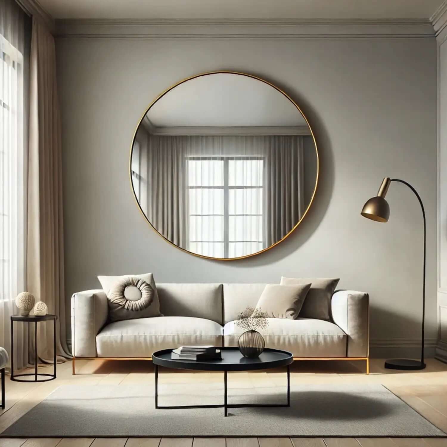 Rei - Round Metal Circle Mirror | 120cm x 120cm | Gold