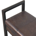 Gridline Bench, Upholestered Rich Black Leather, Black