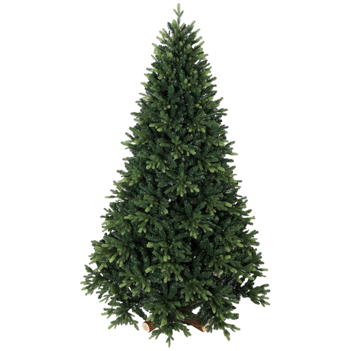 HOMCOM 7ft Artificial Christmas Tree, Solid Fir Wood Stand, Green