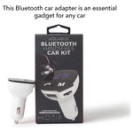Bluetooth Car Adapter Fm Transmitter Hands-free Calling Car Kit, White