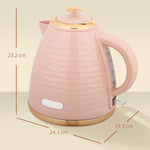 Electric Kettle, Swivel Pink Ripple | Pink
