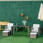 Rattan Garden Furniture Sofa Set W/ Table Chair Footrest | Gray