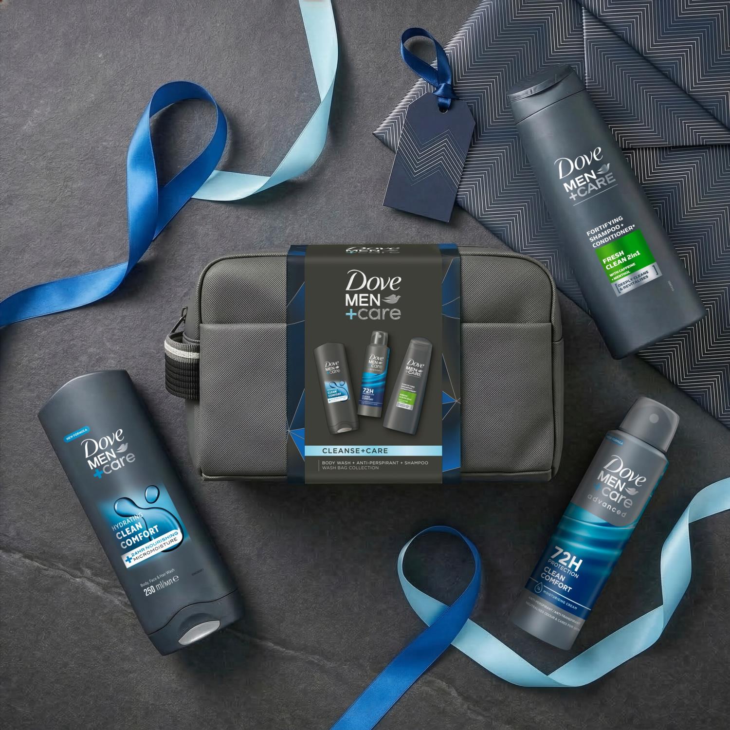 Cleanse And Care Washbag Collection Gift Set For Him, 3 Piece | Set of 4