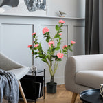95cm Potted Artificial Plants Camellia Flower Pink