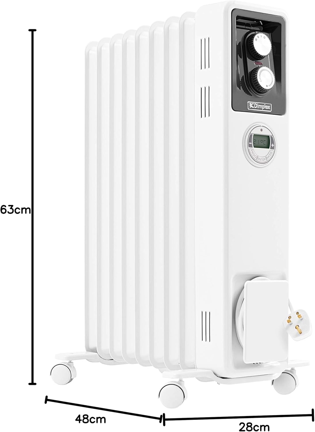 Oil Free Column Radiator, 2000w Heater