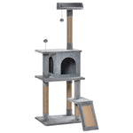 Cat Tree Tower Climbing  Activity Center With Jute Scratching Post, Grey