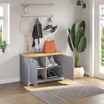 Shoe Cabinet 4storage Units Wood Effect Top Entryway